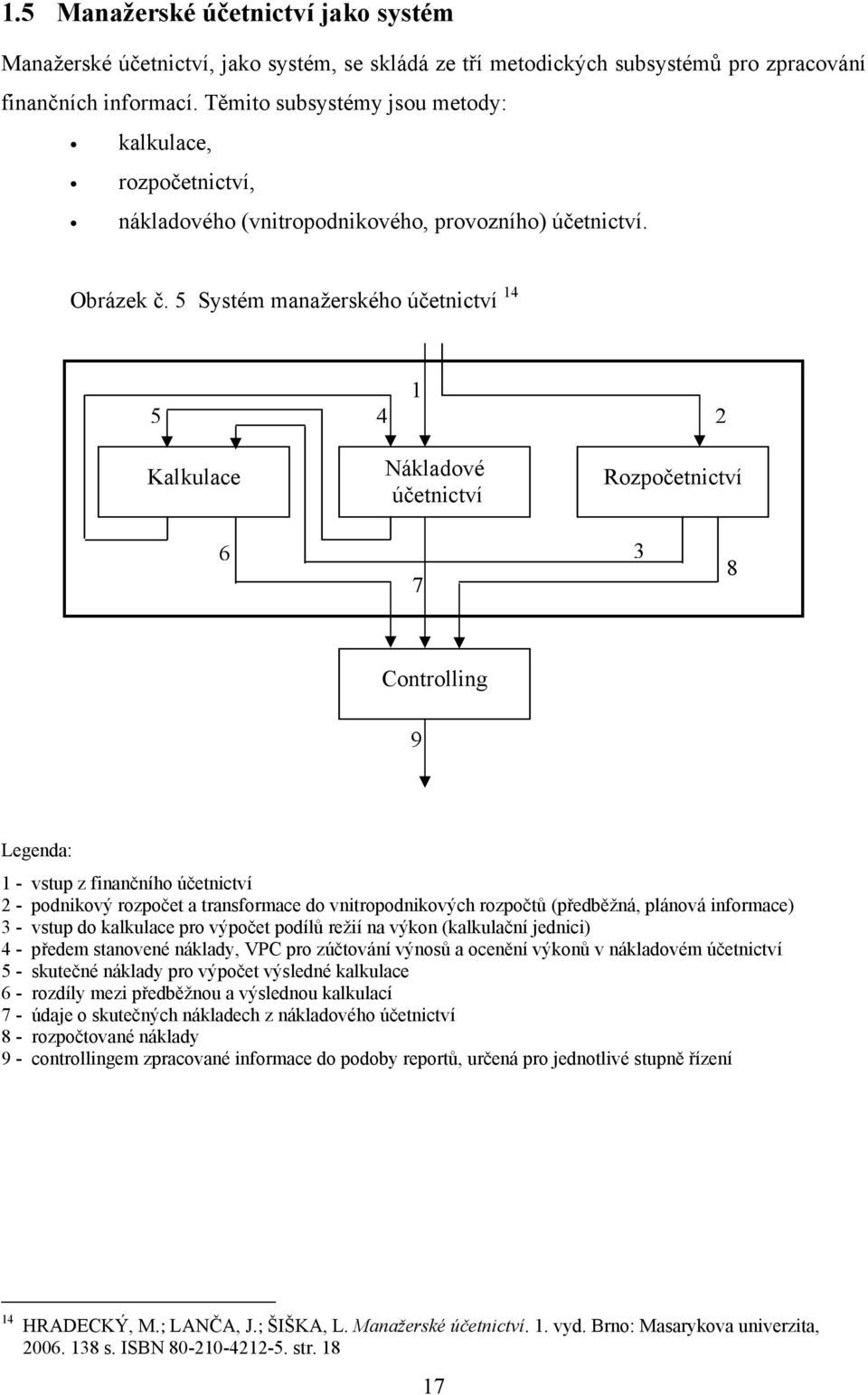5 Systém manažerského účetnictví 14 5 4 1 2 Kalkulace Nákladové účetnictví Rozpočetnictví 6 7 3 8 Controlling 9 Legenda: 1 - vstup z finančního účetnictví 2 - podnikový rozpočet a transformace do
