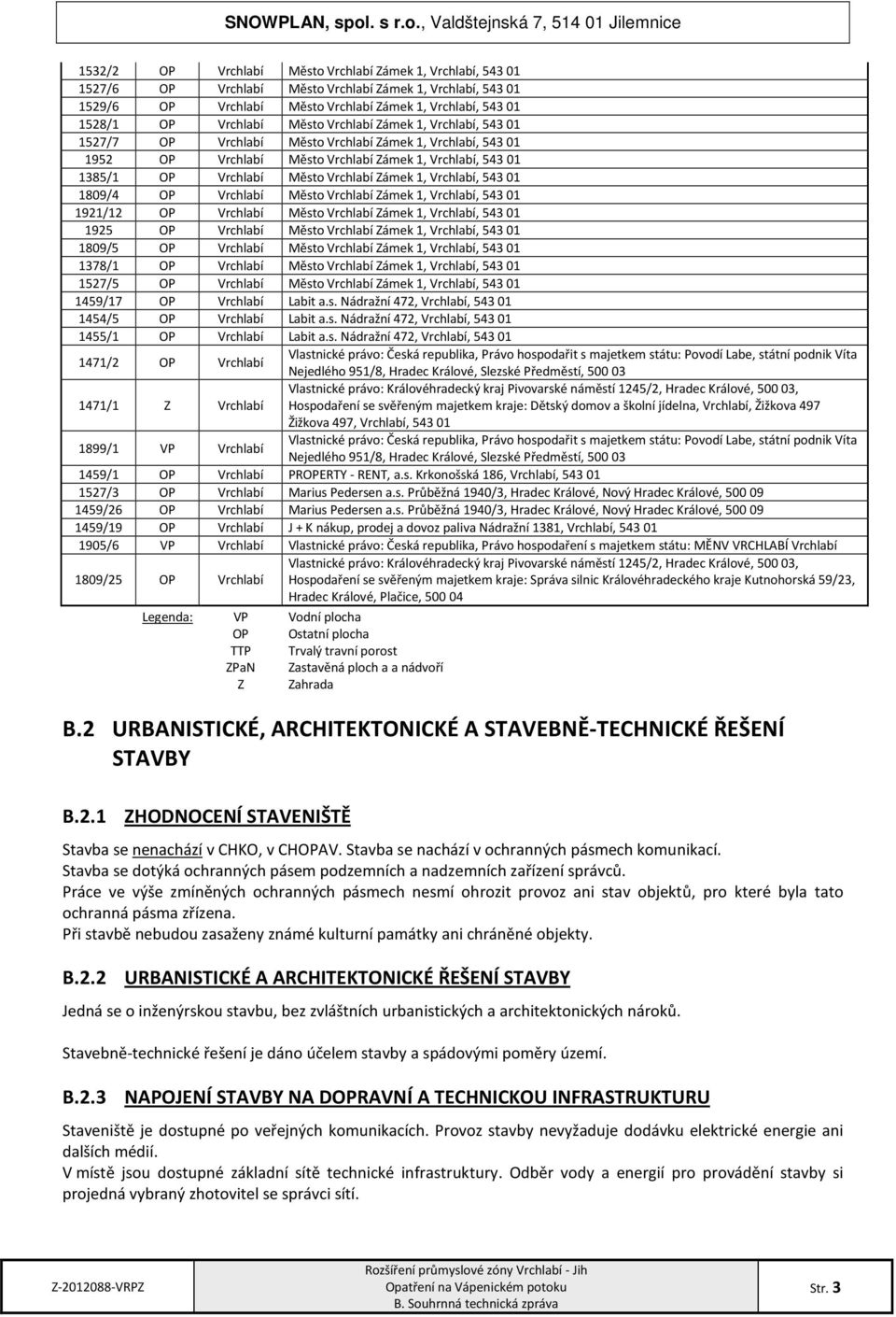 1, Vrchlabí, 543 01 1809/4 OP Vrchlabí Město Vrchlabí Zámek 1, Vrchlabí, 543 01 1921/12 OP Vrchlabí Město Vrchlabí Zámek 1, Vrchlabí, 543 01 1925 OP Vrchlabí Město Vrchlabí Zámek 1, Vrchlabí, 543 01