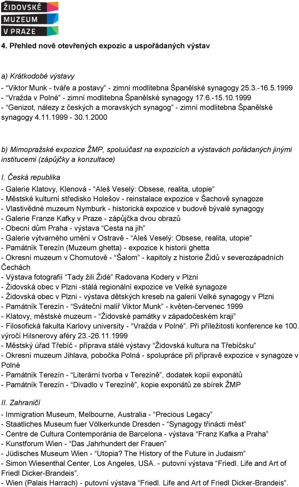 Česká republika - Galerie Klatovy, Klenová - Aleš Veselý: Obsese, realita, utopie - Městské kulturní středisko Holešov - reinstalace expozice v Šachově synagoze - Vlastivědné muzeum Nymburk -