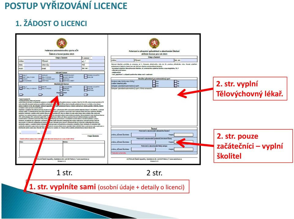 pouze začátečníci vyplní školitel 1 str. 2 str.