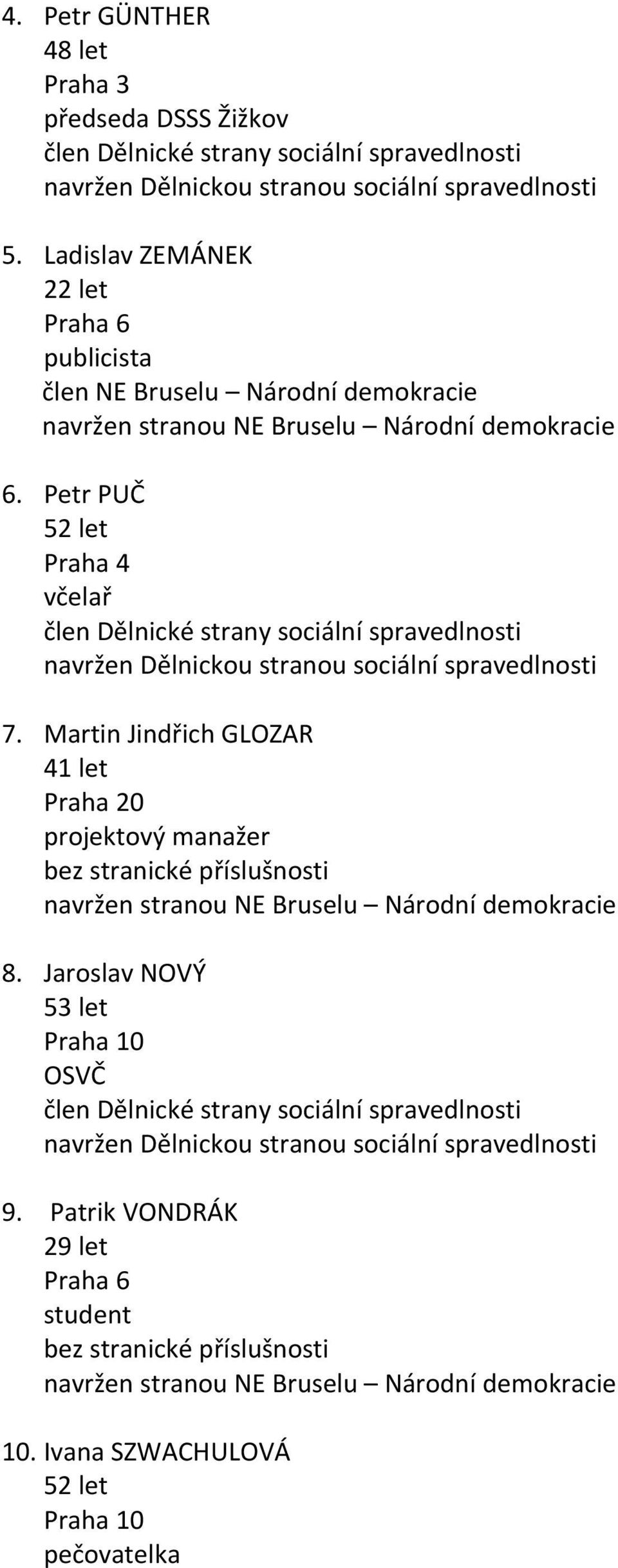 Martin Jindřich GLOZAR 41 let Praha 20 projektový manažer bez stranické