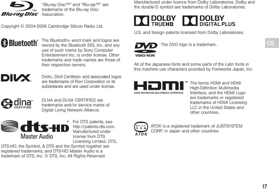 Other trademarks and trade names are those of their respective owners. DivX, DivX Certified and associated logos are trademarks of Rovi Corporation or its subsidiaries and are used under license.