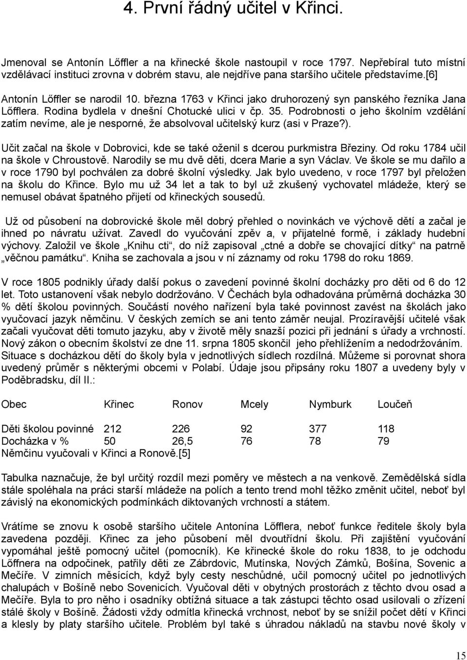 března 1763 v Křinci jako druhorozený syn panského řezníka Jana Lőfflera. Rodina bydlela v dnešní Chotucké ulici v čp. 35.