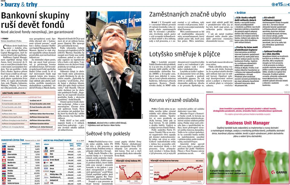 Raiffeisen Capital Management například slučuje fond Asean, který investoval do firem ze zemí jihovýchodní Asie, s takzvaným euroasijským fondem. Ten má portfolio v Indii, Číně a Rusku.