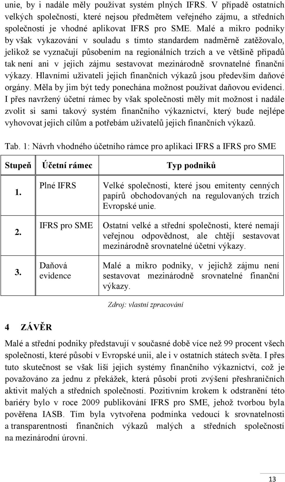 sestavovat mezinárodně srovnatelné finanční výkazy. Hlavními uživateli jejich finančních výkazů jsou především daňové orgány. Měla by jim být tedy ponechána možnost používat daňovou evidenci.