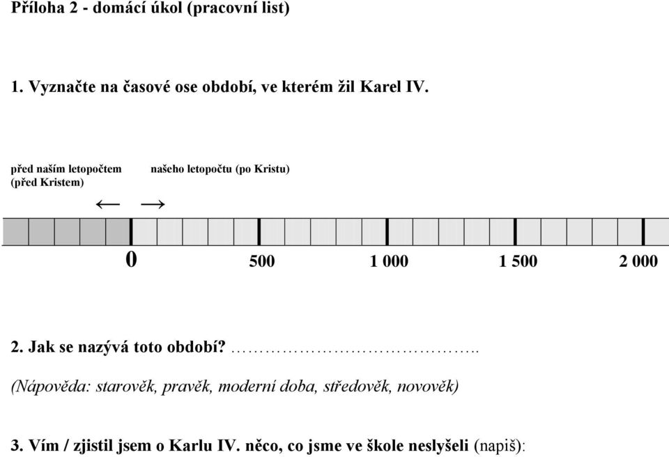 před naším letopočtem (před Kristem) našeho letopočtu (po Kristu) 0 500 1 000 1 500 2 000