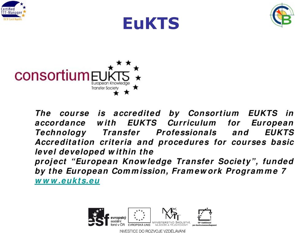 criteria and procedures for courses basic level developed within the project European