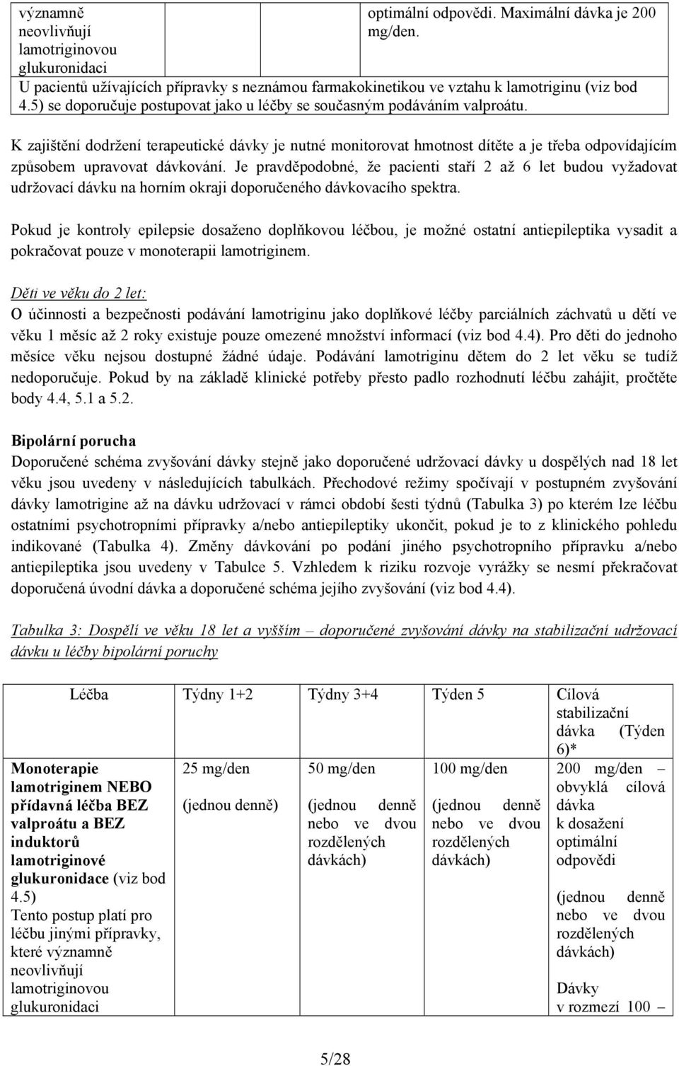 K zajištění dodržení terapeutické dávky je nutné monitorovat hmotnost dítěte a je třeba odpovídajícím způsobem upravovat dávkování.