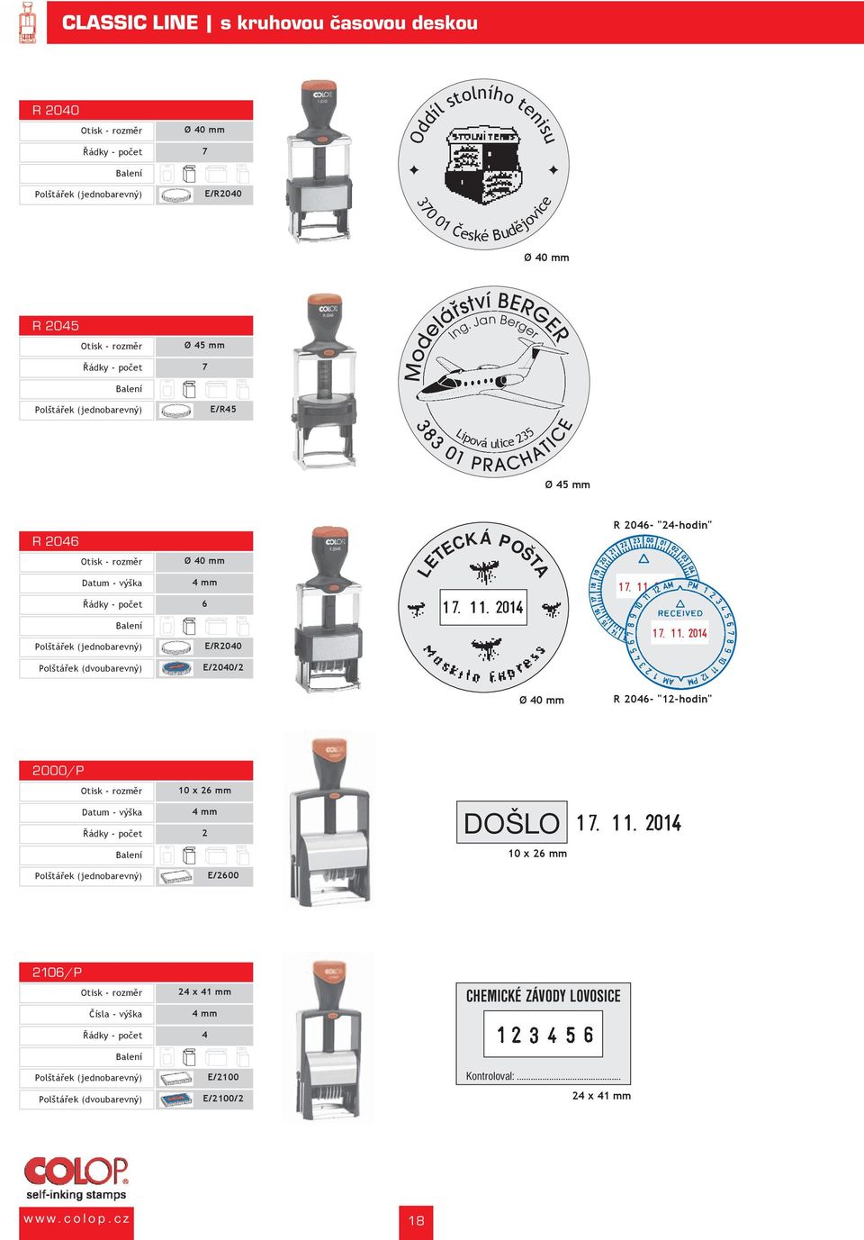 Jan Berger Modelářství BERGER E/R45 383 01 PRACHATICE Lipová ulice 235 Ø 45 mm R 2046 Ø 40 mm LETECKÁ POŠTA R 2046-