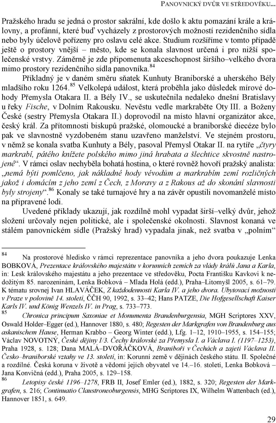 oslavu celé akce. Studium rozšíříme v tomto případě ještě o prostory vnější město, kde se konala slavnost určená i pro nižší společenské vrstvy.