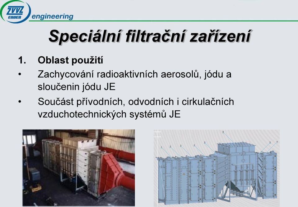 aerosolů, jódu a sloučenin jódu JE Součást