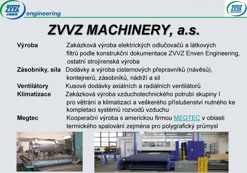 la Ventilátory Klimatizace Megtec ZVVZ MACHINERY, a.s.