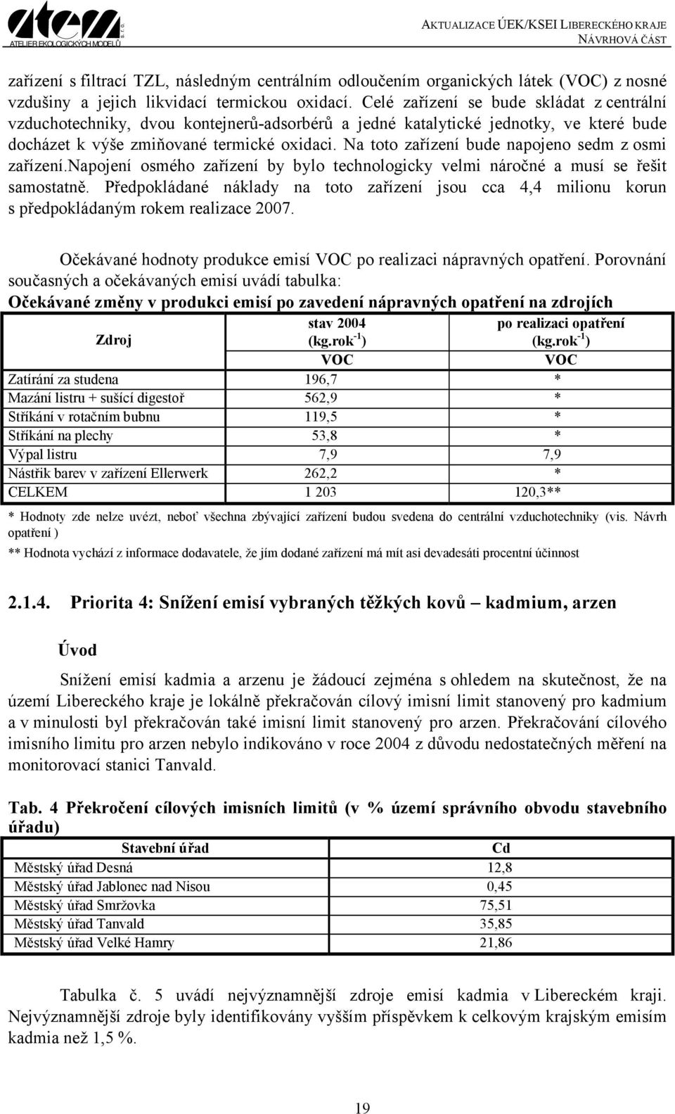 Na toto zařízení bude napojeno sedm z osmi zařízení.napojení osmého zařízení by bylo technologicky velmi náročné a musí se řešit samostatně.