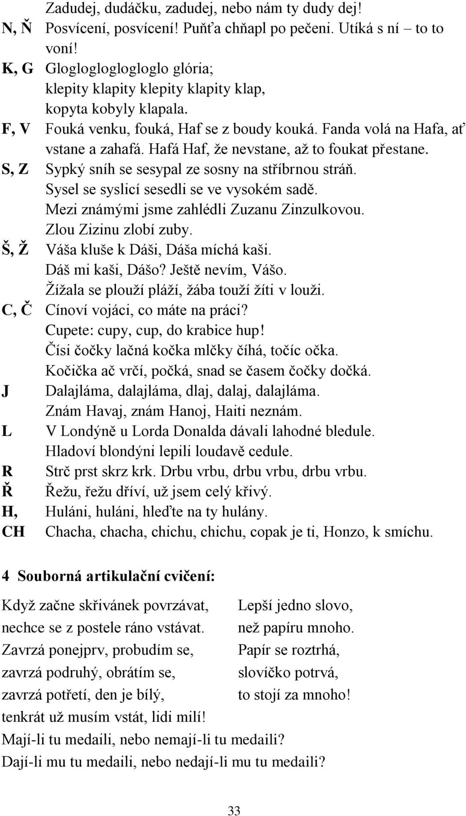 Hafá Haf, že nevstane, až to foukat přestane. S, Z Sypký sníh se sesypal ze sosny na stříbrnou stráň. Sysel se syslicí sesedli se ve vysokém sadě. Mezi známými jsme zahlédli Zuzanu Zinzulkovou.