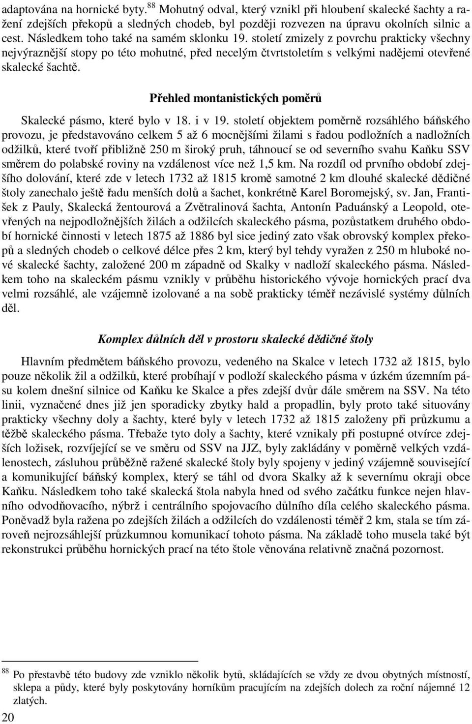 Přehled montanistických poměrů Skalecké pásmo, které bylo v 18. i v 19.