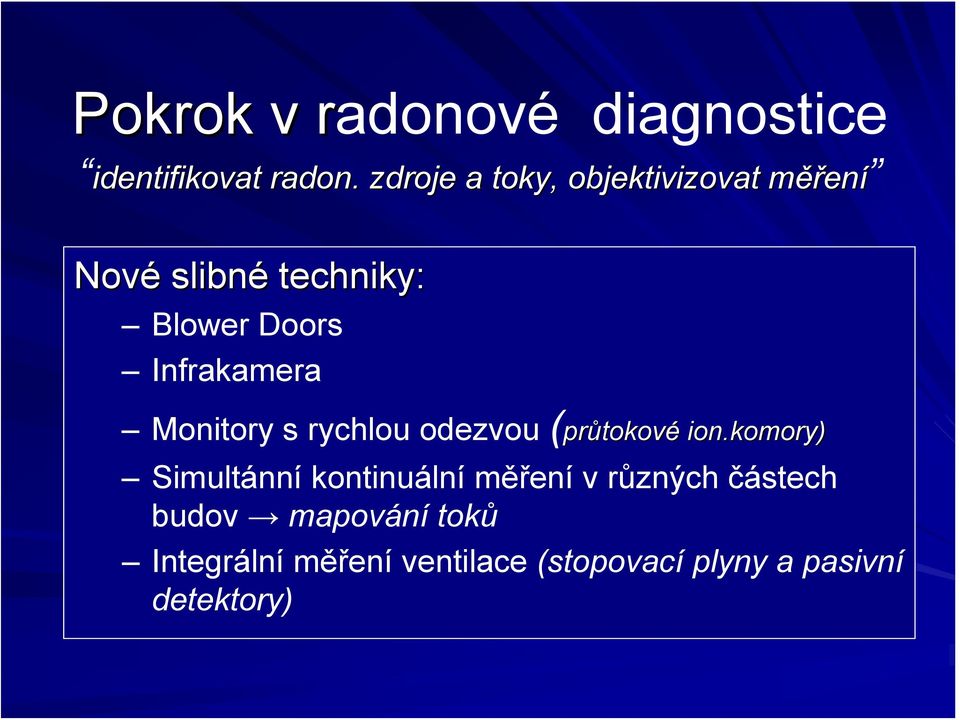 Infrakamera ení Monitory s rychlou odezvou (průtokové ion.