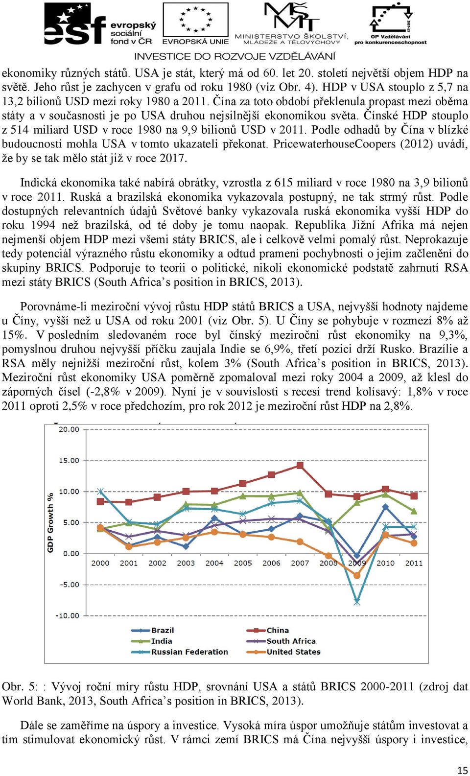 Čínské HDP stouplo z 514 miliard USD v roce 1980 na 9,9 bilionů USD v 2011. Podle odhadů by Čína v blízké budoucnosti mohla USA v tomto ukazateli překonat.