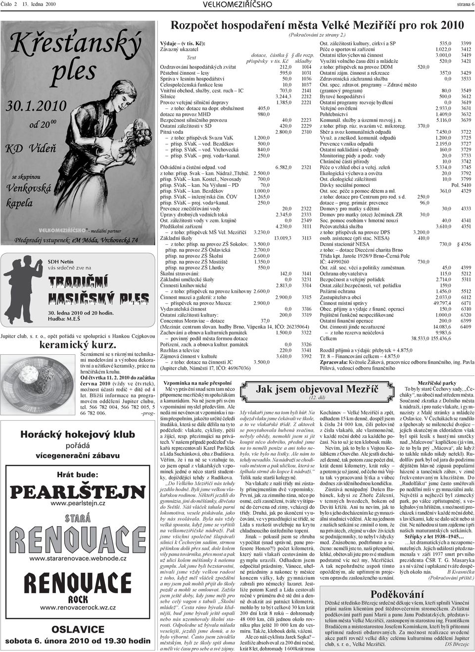 2010 do začátku června 2010 (vždy ve čtvrtek), možnost účasti rodič + dítě od 4 let. Bližší informace na programovém oddělení Jupiter clubu, tel. 566 782 004, 566 782 005, 5 66 782 006.