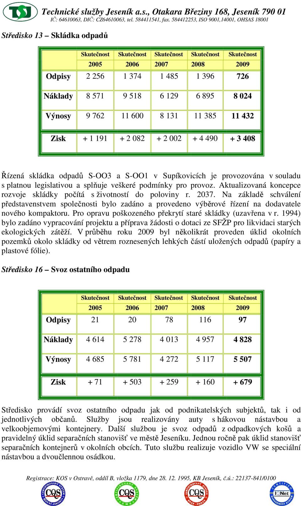 provoz. Aktualizovaná koncepce rozvoje skládky počítá s životností do poloviny r. 2037.