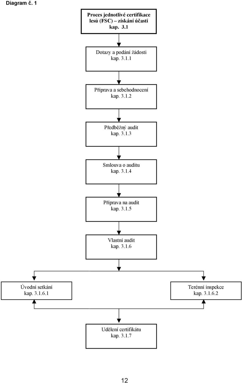 3.1.3 Smlouva o auditu kap. 3.1.4 Příprava na audit kap. 3.1.5 Vlastní audit kap. 3.1.6 Úvodní setkání kap.