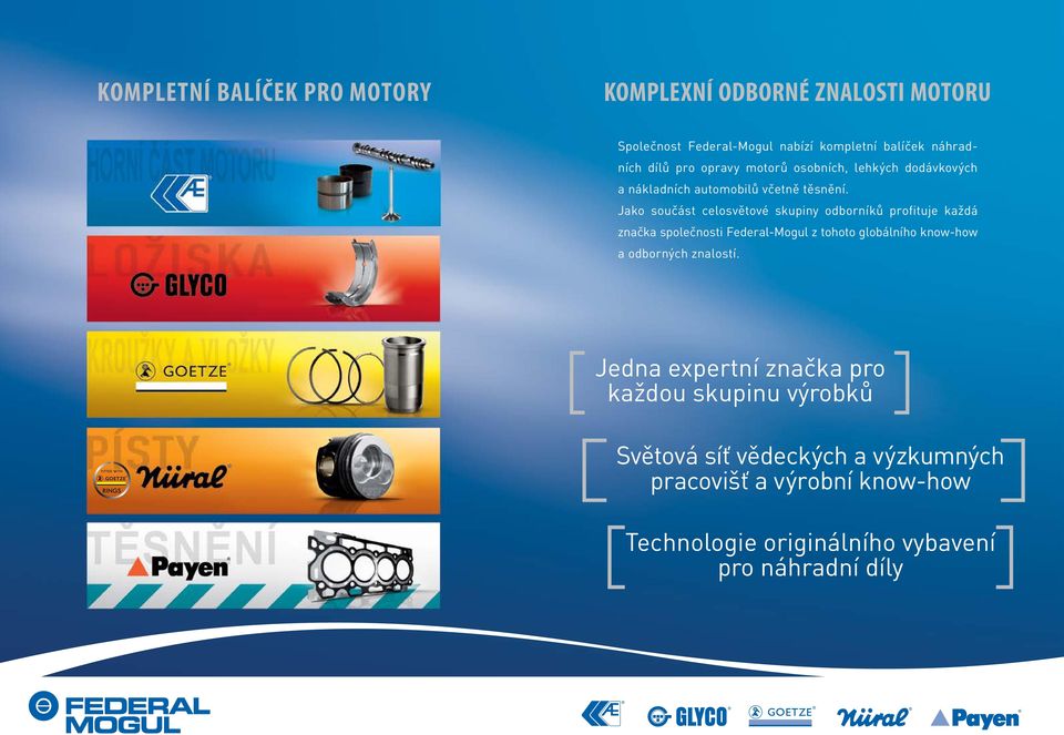 Jako součást celosvětové skupiny odborníků profituje každá značka společnosti Federal-Mogul z tohoto globálního know-how a