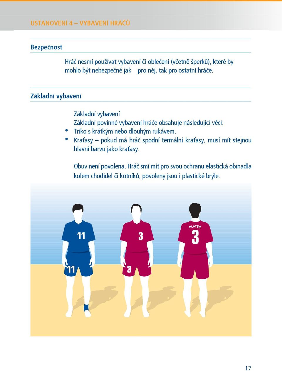 Basic Základní equipment vybavení The Základní basic compulsory vybavení equipment of a player comprises the following separate Základní items: povinné vybavení hráče obsahuje následující věci: Triko