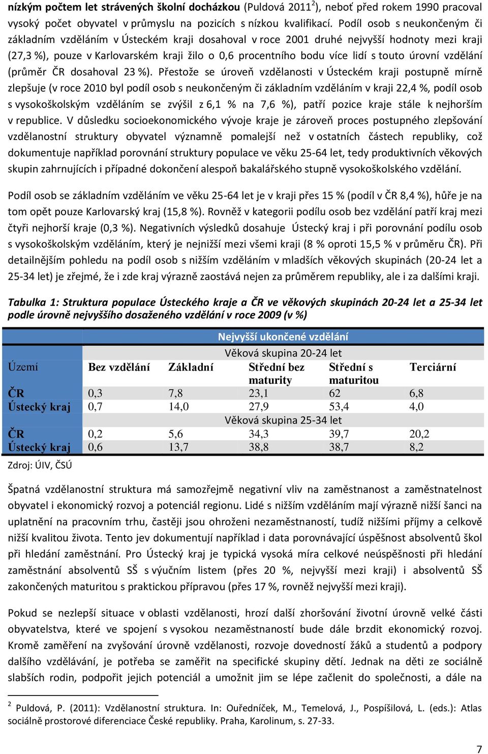 touto úrovní vzdělání (průměr ČR dosahoval 23 %).