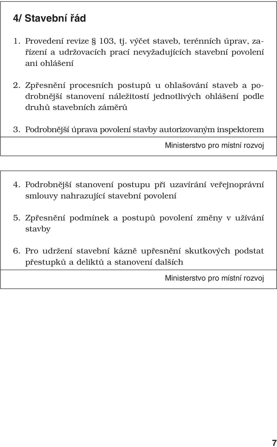 Podrobnější úprava povolení stavby autorizovaným inspektorem Ministerstvo pro místní rozvoj 4.