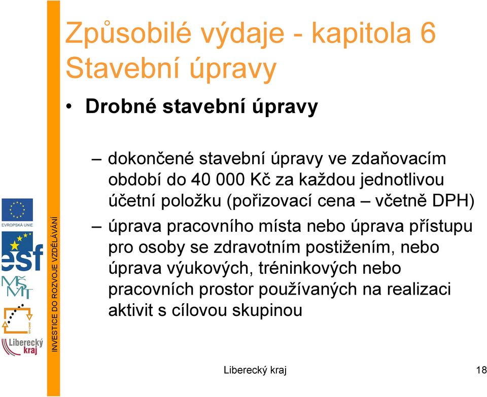 úprava pracovního místa nebo úprava přístupu pro osoby se zdravotním postižením, nebo úprava