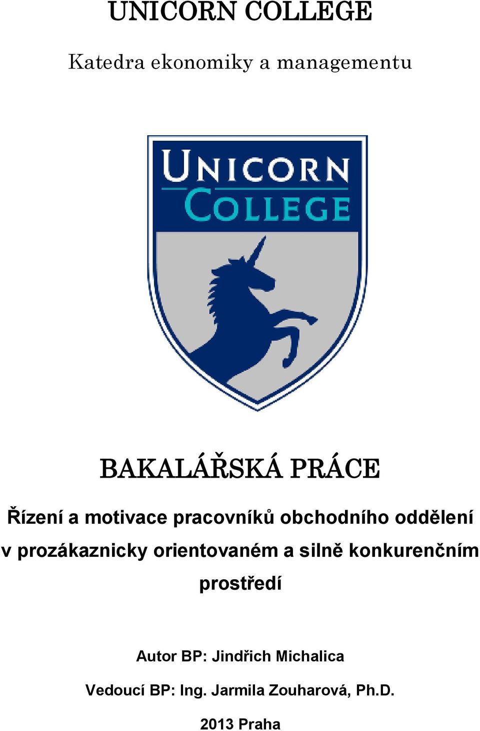 prozákaznicky orientovaném a silně konkurenčním prostředí Autor