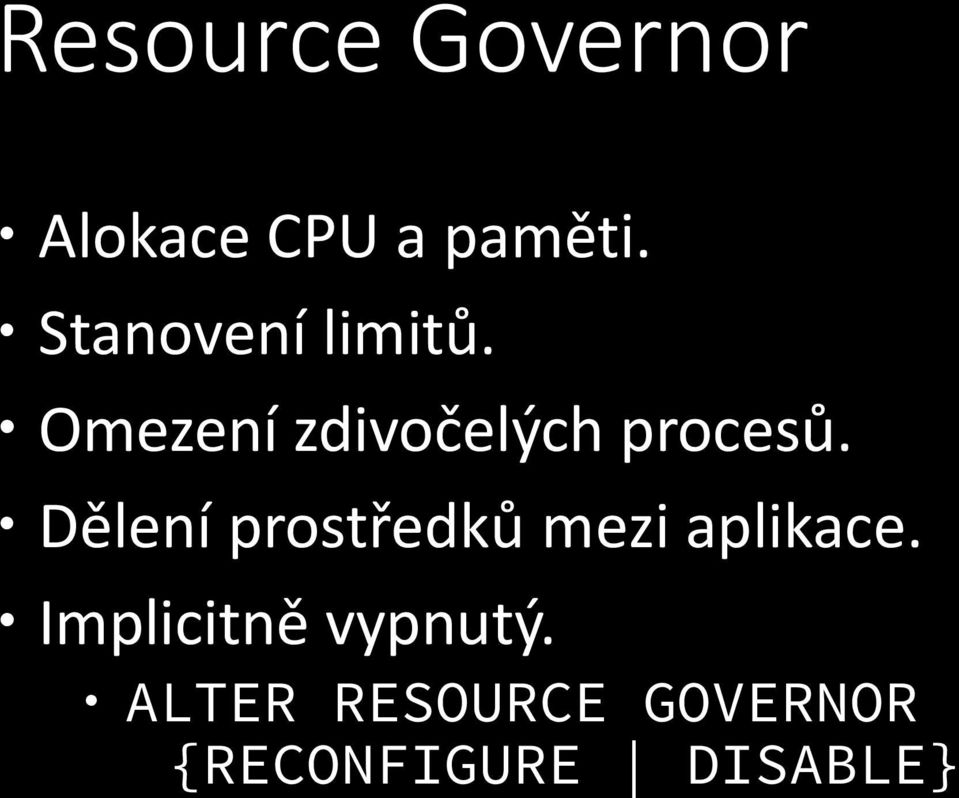 Dělení prostředků mezi aplikace.