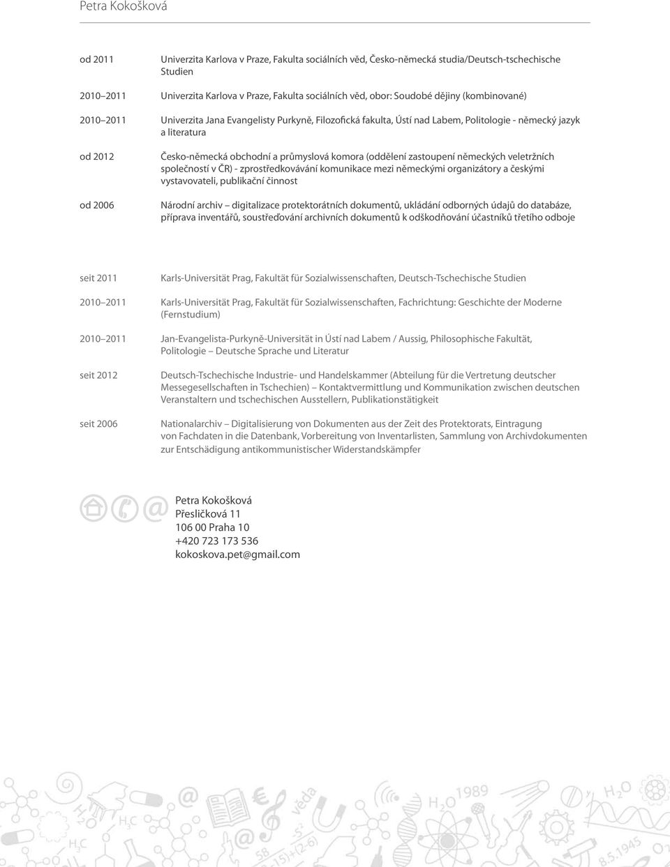 průmyslová komora (oddělení zastoupení německých veletržních společností v ČR) - zprostředkovávání komunikace mezi německými organizátory a českými vystavovateli, publikační činnost Národní archiv