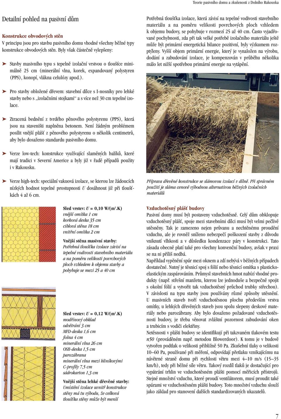 Byly však částečně vylepšeny: Stavby masivního typu s tepelně izolační vrstvou o tloušťce minimálně 25 cm (minerální vlna, korek, expandovaný polystyren (PPS),