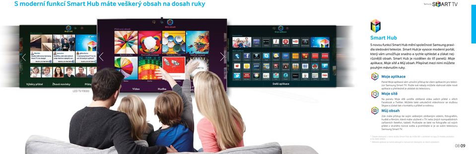 Přepínat mezi nimi můžete pouhým mávnutím ruky. Moje aplikace LED TV F8000 Panel Moje aplikace vám umožní přístup ke všem aplikacím pro televizor Samsung Smart TV.