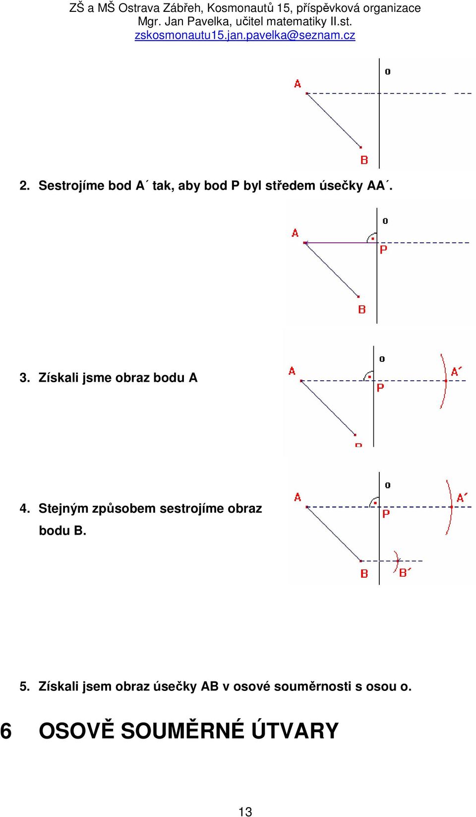 Stejným způsobem sestrojíme obraz bodu B. 5.