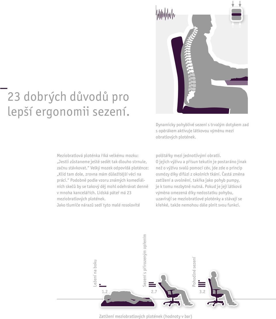 Podobně podle vzoru známých komediálních skečů by se takový děj mohl odehrávat denně v mnoha kancelářích. Lidská páteř má 23 meziobratlových plotének.