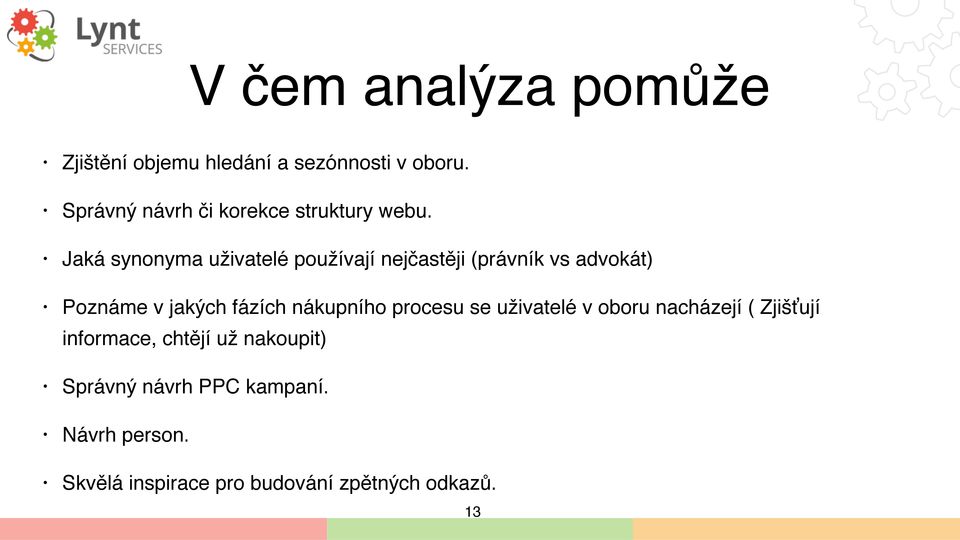 Jaká synonyma uživatelé používají nejčastěji (právník vs advokát) Poznáme v jakých fázích