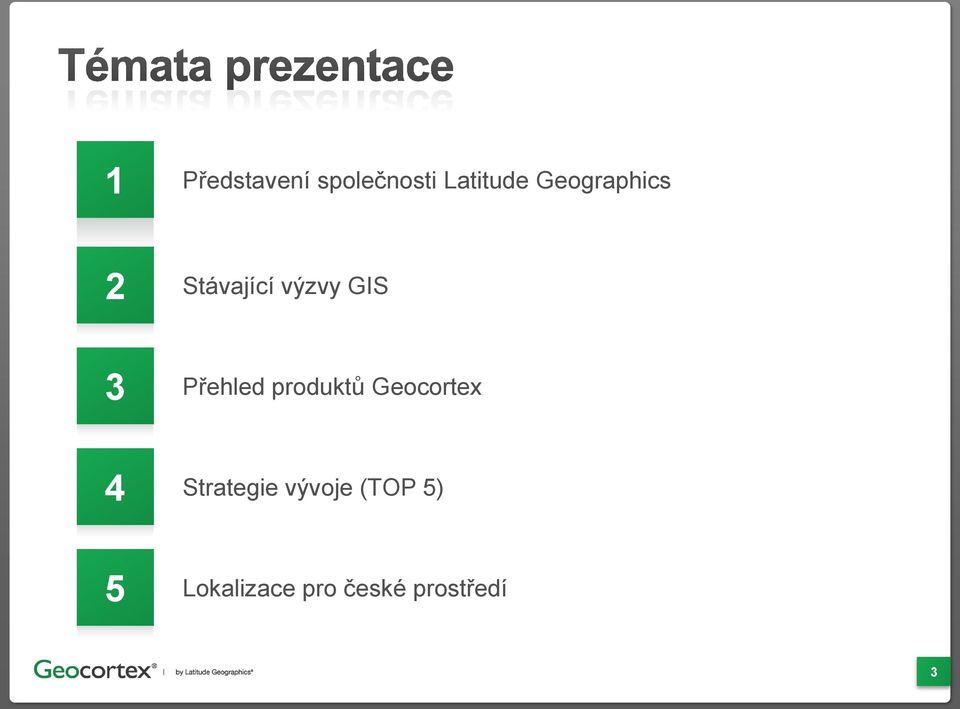 Přehled produktů Geocortex 4 Strategie