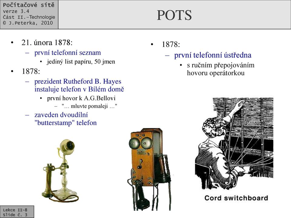 prezident Rutheford B. Hayes instaluje telefon v Bílém domě první hovor k A.