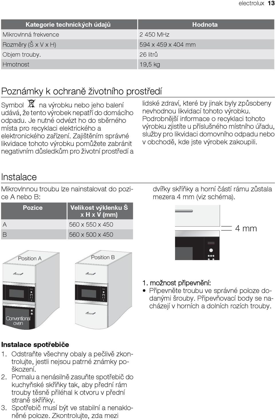 Je nutné odvézt ho do sběrného místa pro recyklaci elektrického a elektronického zařízení.