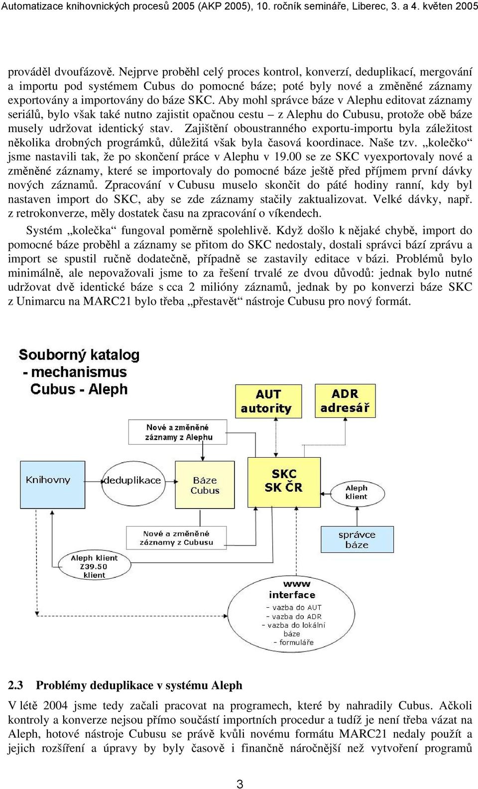 Aby mohl správce báze v Alephu editovat záznamy seriálů, bylo však také nutno zajistit opačnou cestu z Alephu do Cubusu, protože obě báze musely udržovat identický stav.