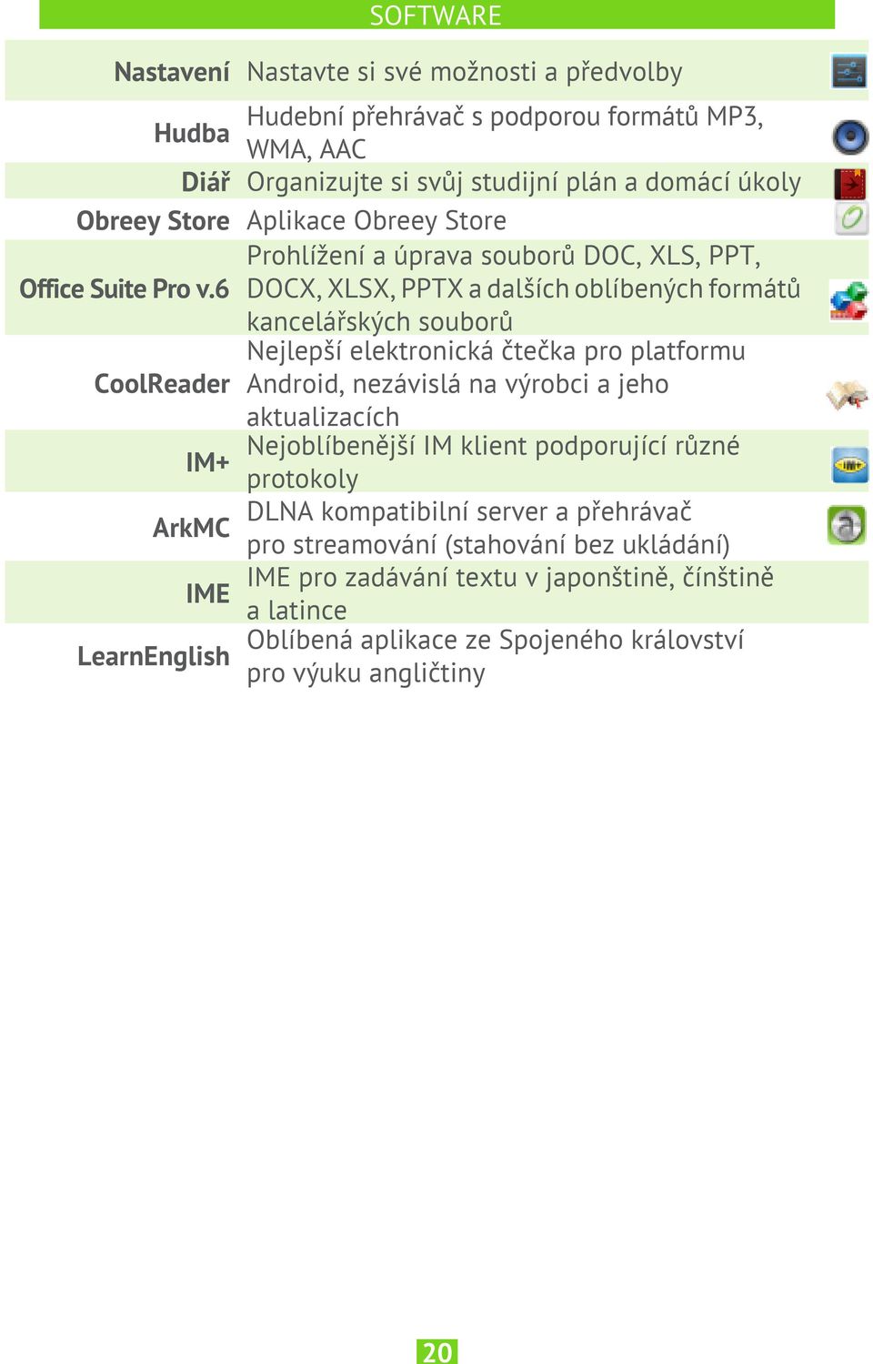 6 DOCX, XLSX, PPTX a dalších oblíbených formátů kancelářských souborů Nejlepší elektronická čtečka pro platformu CoolReader Android, nezávislá na výrobci a jeho aktualizacích