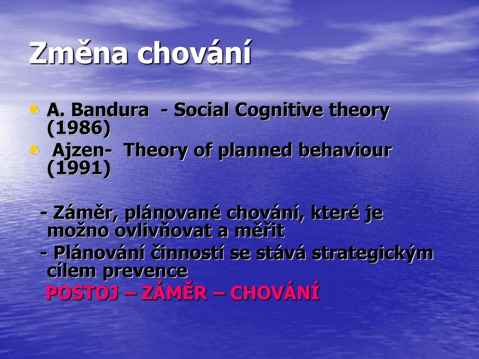 planned behaviour (1991) - Záměr, plánované chování, které