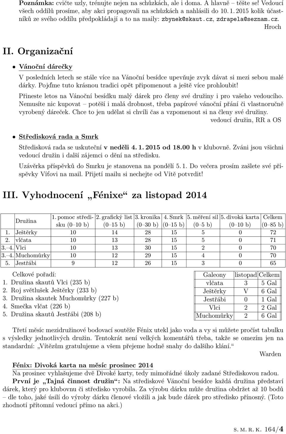 Organizační Vánoční dárečky V posledních letech se stále více na Vánoční besídce upevňuje zvyk dávat si mezi sebou malé dárky. Pojďme tuto krásnou tradici opět připomenout a ještě více prohloubit!