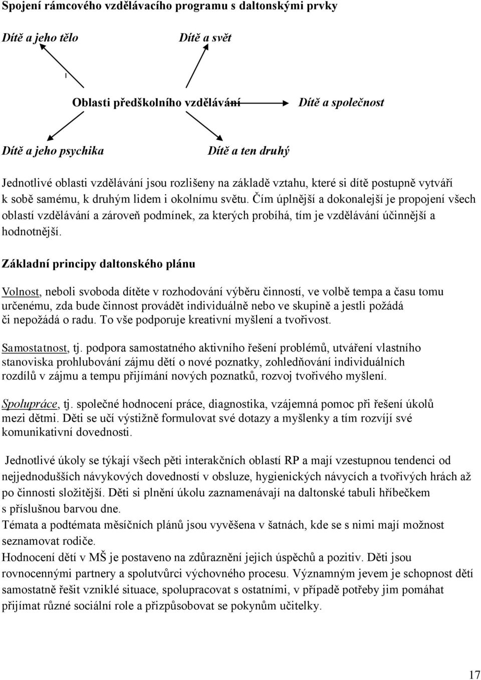 Čím úplnější a dokonalejší je propojení všech oblastí vzdělávání a zároveň podmínek, za kterých probíhá, tím je vzdělávání účinnější a hodnotnější.