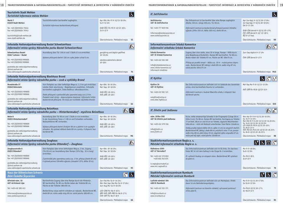 de www.stadt-wehlen.de Touristinformation barrierefrei zugänglich. Turistické informace bezbariérově přístupné.