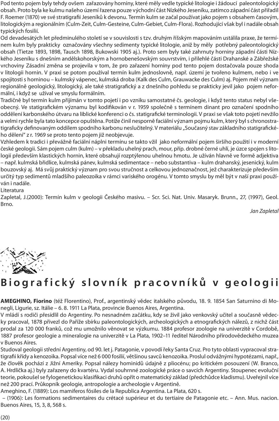 Termín kulm se začal používat jako pojem s obsahem časovým, litologickým a regionálním (Culm-Zeit, Culm-Gesteine, Culm-Gebiet, Culm-Flora). Rozhodující však byl i nadále obsah typických fosilií.