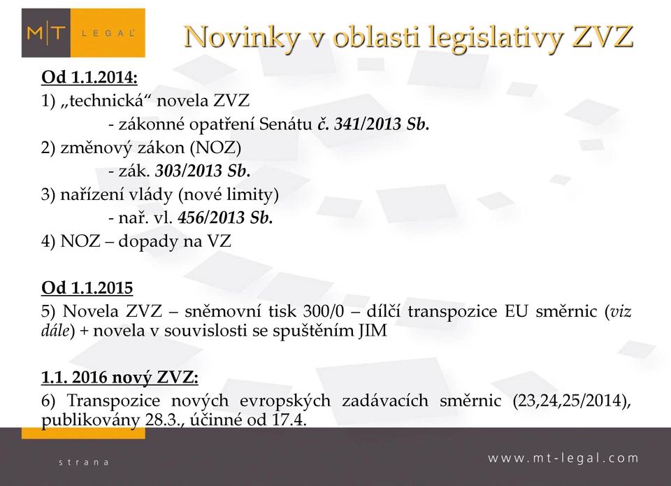4) NOZ dopady na VZ Od 1.