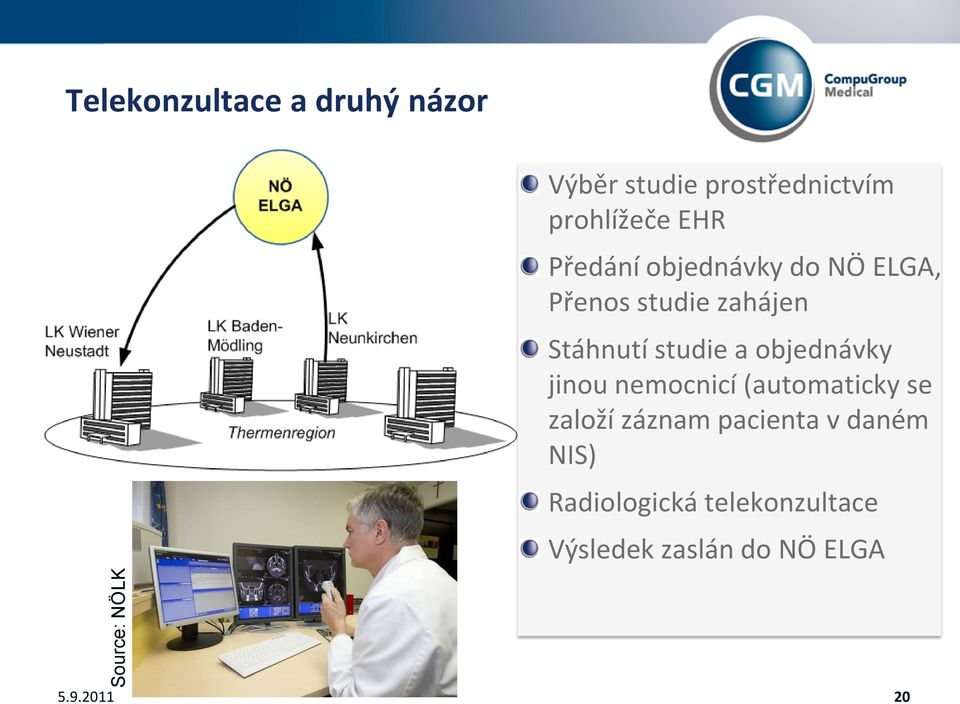 Stáhnutí studie a objednávky jinou nemocnicí (automaticky se založí