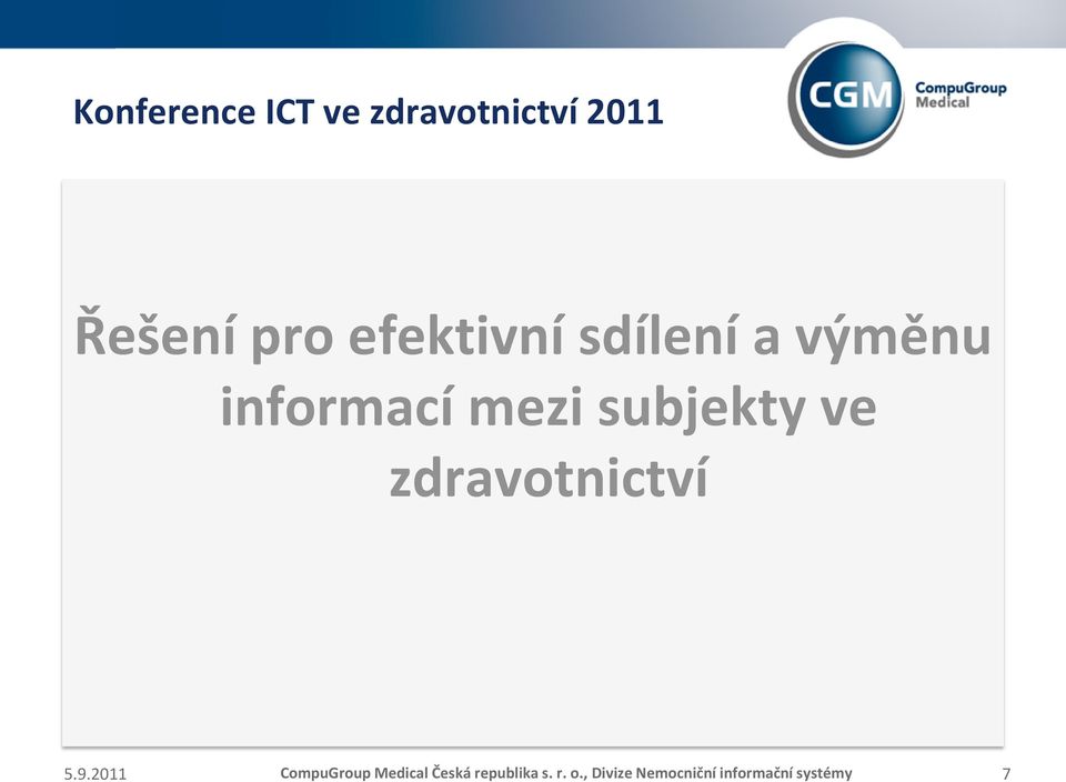 subjekty ve zdravotnictví CompuGroup Medical